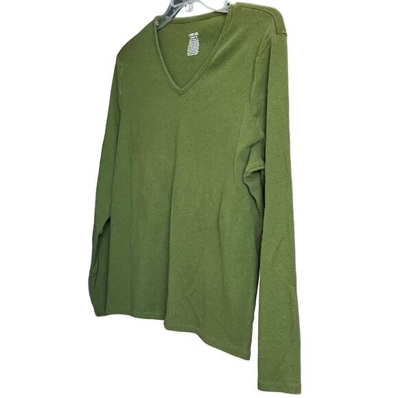 CHEROKEE LONG SLEEVE V-NECK KNIT TOP, WOMENS, XXL, GREEN, FALL-WINTER - Picture 3 of 8